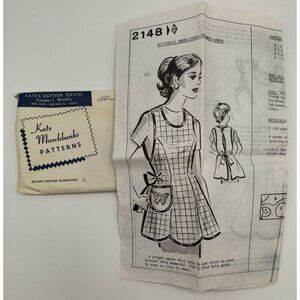 Kate Marchbanks Vintage Apron Sewing Pattern 2148 With Embroidery